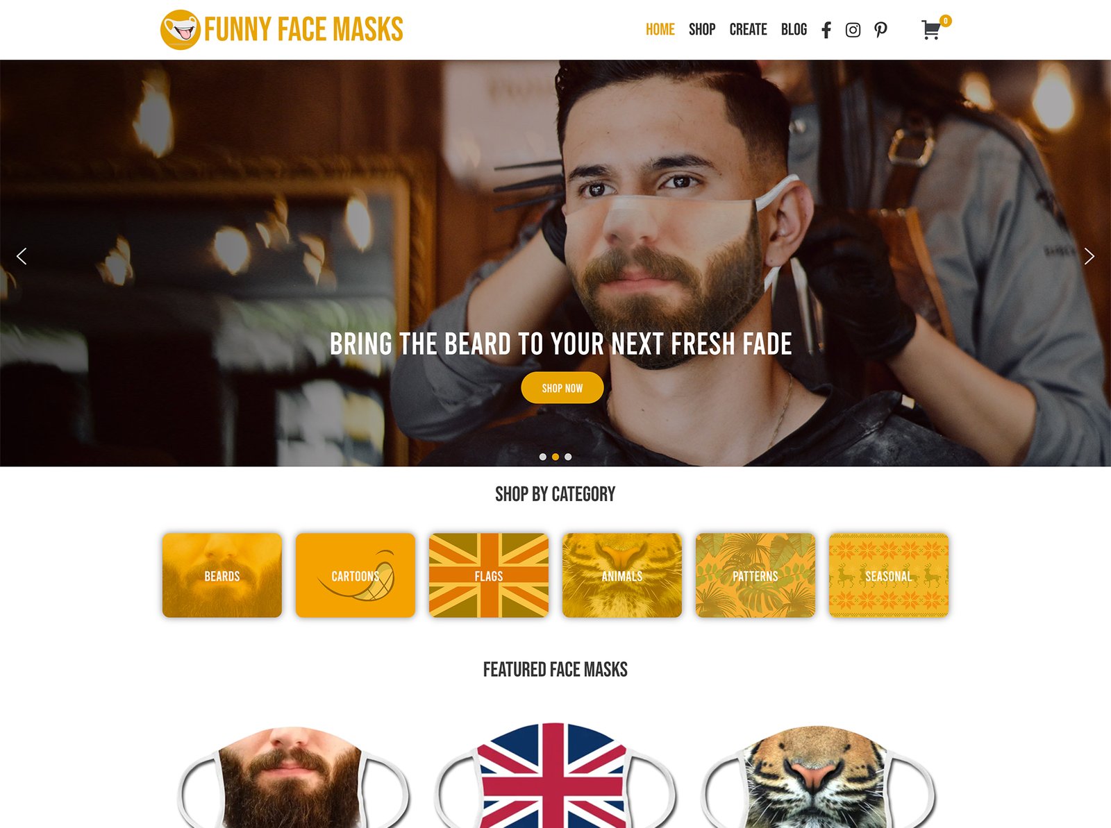 Funny Facemasks Website